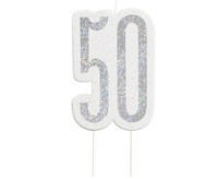 #SU Świeczka piker Glitz 50, srebrna