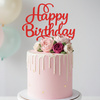 Papierowy topper na tort HAPPY BIRTHDAY CZERWONY WZ.I