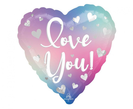 #BFK Balon foliowy Love You, ombre, zapakowany