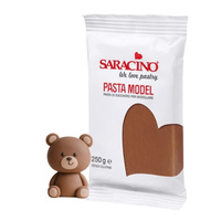 Lukier plastyczny masa cukrowa do modelowania figurek na tort BRĄZOWA 250g Saracino