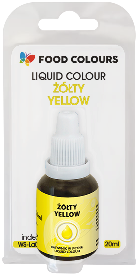 Barwnik w płynie ŻÓŁTY 20 ml Food Colours – żółty barwnik spożywczy w buteleczce