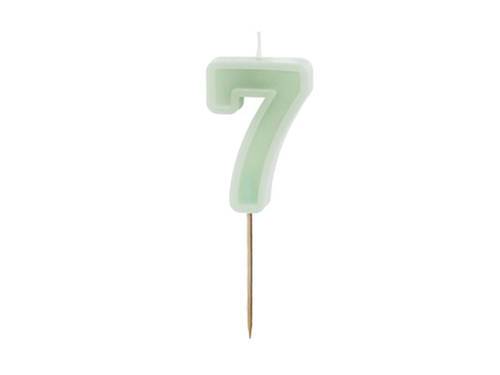 Świeczka urodzinowa Cyferka 0, zielony, 6 cm