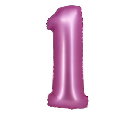#BFC26 Balon foliowy B&C, Cyfra 1, satynowa różowa, 76 cm