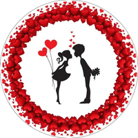 Opłatek na tort LOVE SERDUSZKA WALENTYNKI WZ. IV