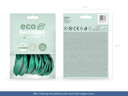 Balony Eco 26cm metalizowane, ciemna mięta (1 op. / 10 szt.)