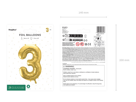 Balon foliowy Cyfra ''4'', 72cm, jasny różowy