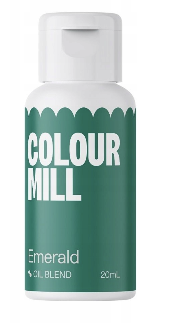 Barwnik olejowy do mas tłustych EMERALD 20 ml Colour Mill – buteleczka z zielonym barwnikiem spożywczym