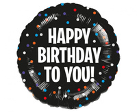 #BFK Balon foliowy 18" QL CIR - Birthday To You Satin Dots KK