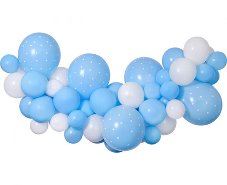 #GB Girlanda balonowa DIY Baby Blue, 65 szt.
