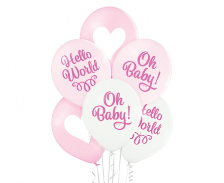 #BL Balony D11 Oh Baby Girl 1C2S, 6 szt.