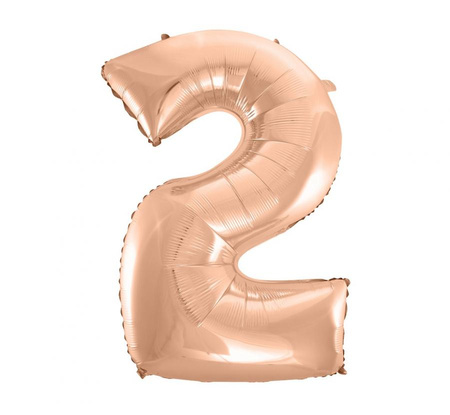 #BFC46 Balon foliowy B&C "Cyfra 2", różowo-złota, 92 cm