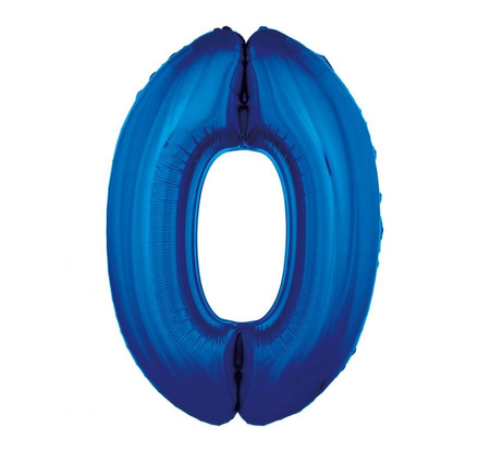 #BFC53 Balon foliowy "Cyfra 0", niebieska, 92 cm KK