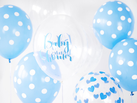 Balony 30cm, Kropki, Pastel Baby Blue (1 op. / 6 szt.)