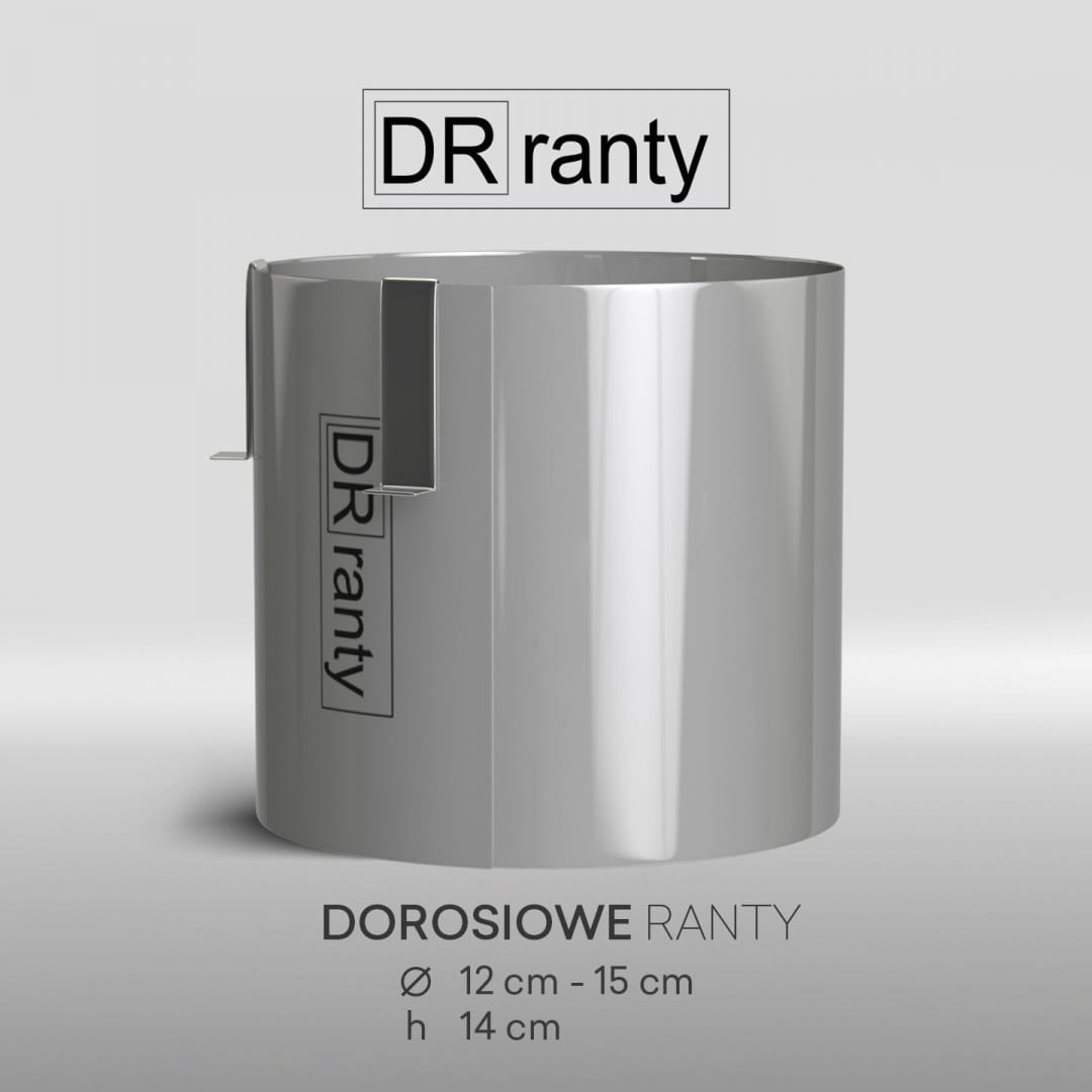 Regulowany rant do ciast z dwoma spinkami mocującymi