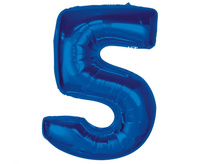 #BFC35 Balon foliowy, cyfra 5, niebieska, 92 cm AA