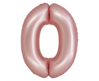 #BFC42 Balon foliowy Smart, Cyfra 0, j. różowa matowa, 76 cm KK