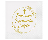 #ZSE_GD Serwetki Pierwsza Komunia Święta (kłosy), certyfikat FSC, 33x33 cm/ 20 szt.