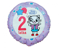 #BFK Balon foliowy Kicia Kocia - 2 Latka, 18 cali