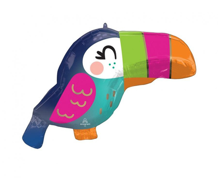 #BFK Balon foliowy JuniorShape Tropikalny Tukan 68x38 cm, zapakowany