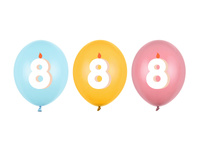 Balony 30 cm, 8, mix (1 op. / 50 szt.)