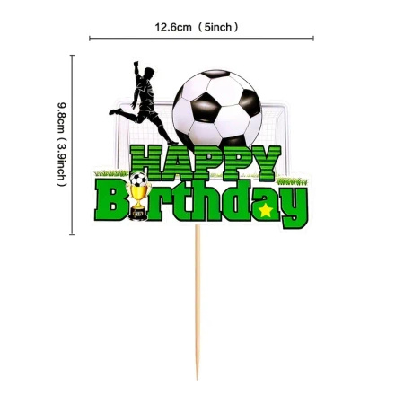 Urodzinowy topper na tort Happy Birthday PIŁKA N0ŻNA BRAMKA PIŁKARZ