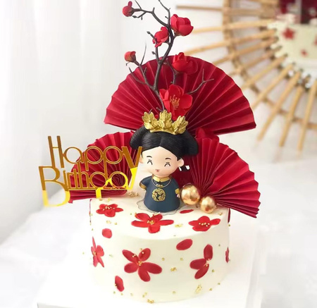 Topper na tort urodzinowy złoty HAPPY BIRTHDAY  11,5x9,5 cm WZ. I