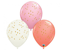 #BL Balony QL 11" RND Boho speckle dots, 25 szt. KK