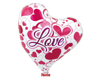 #BFK Balon Ibrex Hel, serce Sweet 14", Love Hearts, packed