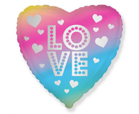 #BFK Balon foliowy 18" FX - LOVE serce (gradient) KK, niepakowany