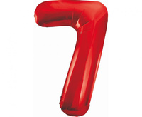 #BFC13 Balon foliowy B&C Cyfra 7, czerwona, 85 cm