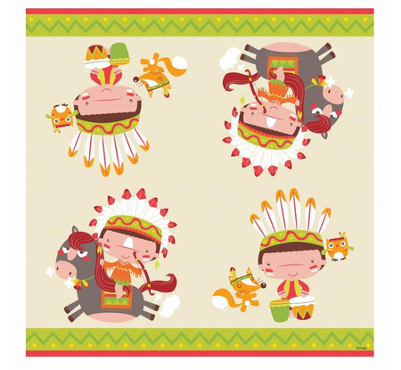 #ZSE_GD Serwetki papierowe Indiańskie Party, rozm. 33 x 33 cm, 20 szt. KK