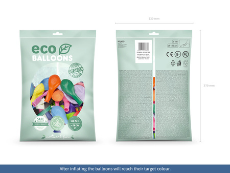 Balony Eco 26cm metalizowane, niebieski (1 op. / 100 szt.)