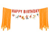 Talerzyki papierowe Happy Birthday z kokardką, mix, 24 cm (1 op. / 6 szt.)