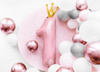 Balony z konfetti - kółka, 30cm, złoty (1 op. / 6 szt.)