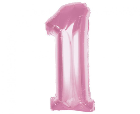 #BFC33 Balon foliowy Smart, cyfra 1, j. różowa, 92 cm  KK