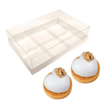 Opakowanie pudełko na monoporcję 6 gniazd 26,5x17,5x7,5 cm PERŁOWE BIAŁE