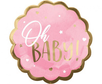 #BFK Balon foliowy Jumbo - Baby Girl, różowy,55x55 cm,zapakowany
