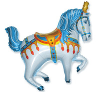 #BFK Balon foliowy 24" FX - Koń cyrkowy niebieski (złote piórko) KK, niepakowany