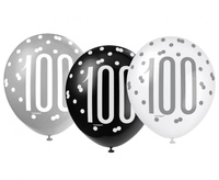 #BL Balon UQ 12" Glitz,groszki z nadr. 100, miks kolorów, 6 szt.