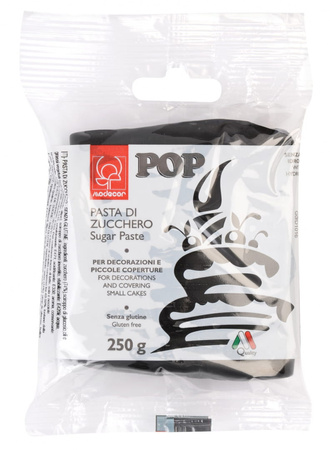 Masa cukrowa do obkładania tortu oraz prostych figurek dekoracji CZARNY Modecor 250g