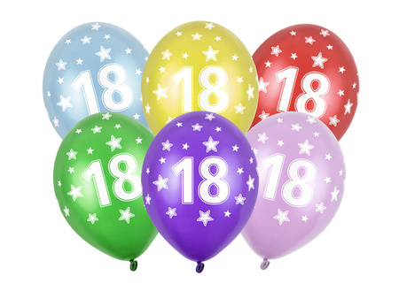Balony 30cm, 6th Birthday, Metallic Mix (1 op. / 50 szt.)