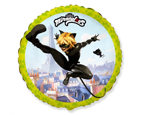 #BFK Balon foliowy 18" FX - Miraculous - Cat Noir (okrągły), niepakowany