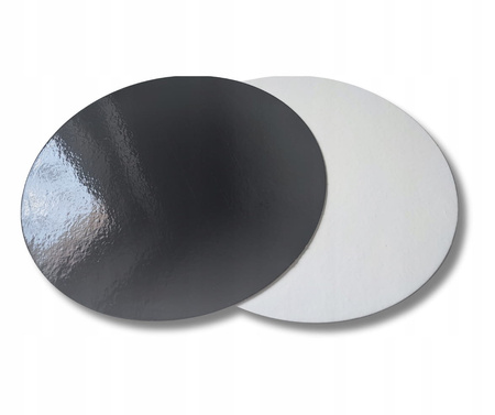 Dwustronny podkład pod ciasto 14 cm CZARNO - BIAŁY 10 szt.