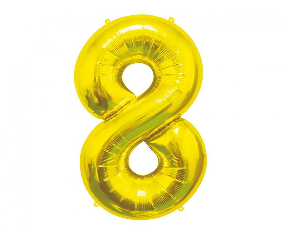Balon foliowy złoty cyfra 8 85 cm Beauty&Charm GoDan