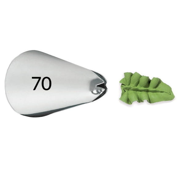 Tylka cukiernicza Wilton nr 70 oraz efekt dekoracji w kształcie liścia