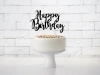 Topper na tort Happy Birthday, czarny, 22,5cm Party Deco