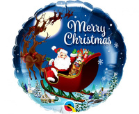 #BFK Balon foliowy 18" QL RND "Merry Christmas" (Św. Mikołaj) KK