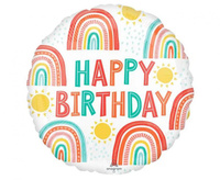 #BFK Balon foliowy 18" CIR - Retro Rainbow Birthday KK