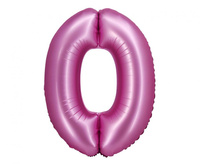 #BFC26 Balon foliowy B&C, Cyfra 0, satynowa różowa, 76 cm