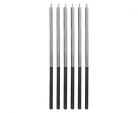 #SU Świeczki urodzinowe Platinum, srebrne, wys. 14.5 cm, 6 szt.